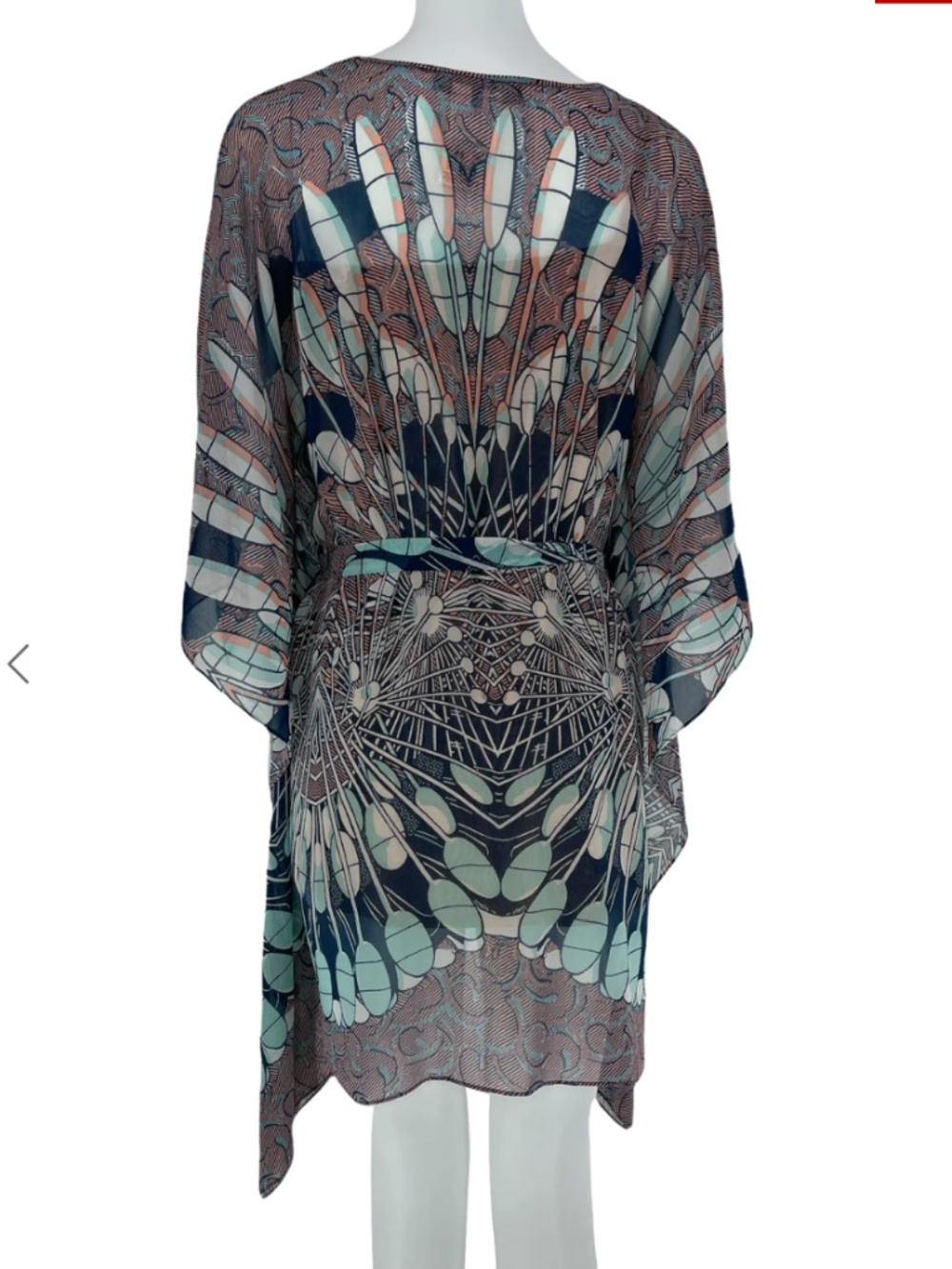 BCBG Max Azria Multicolor Kaftan Mini Dress with Slip Xs S - Picture 2 of 4
